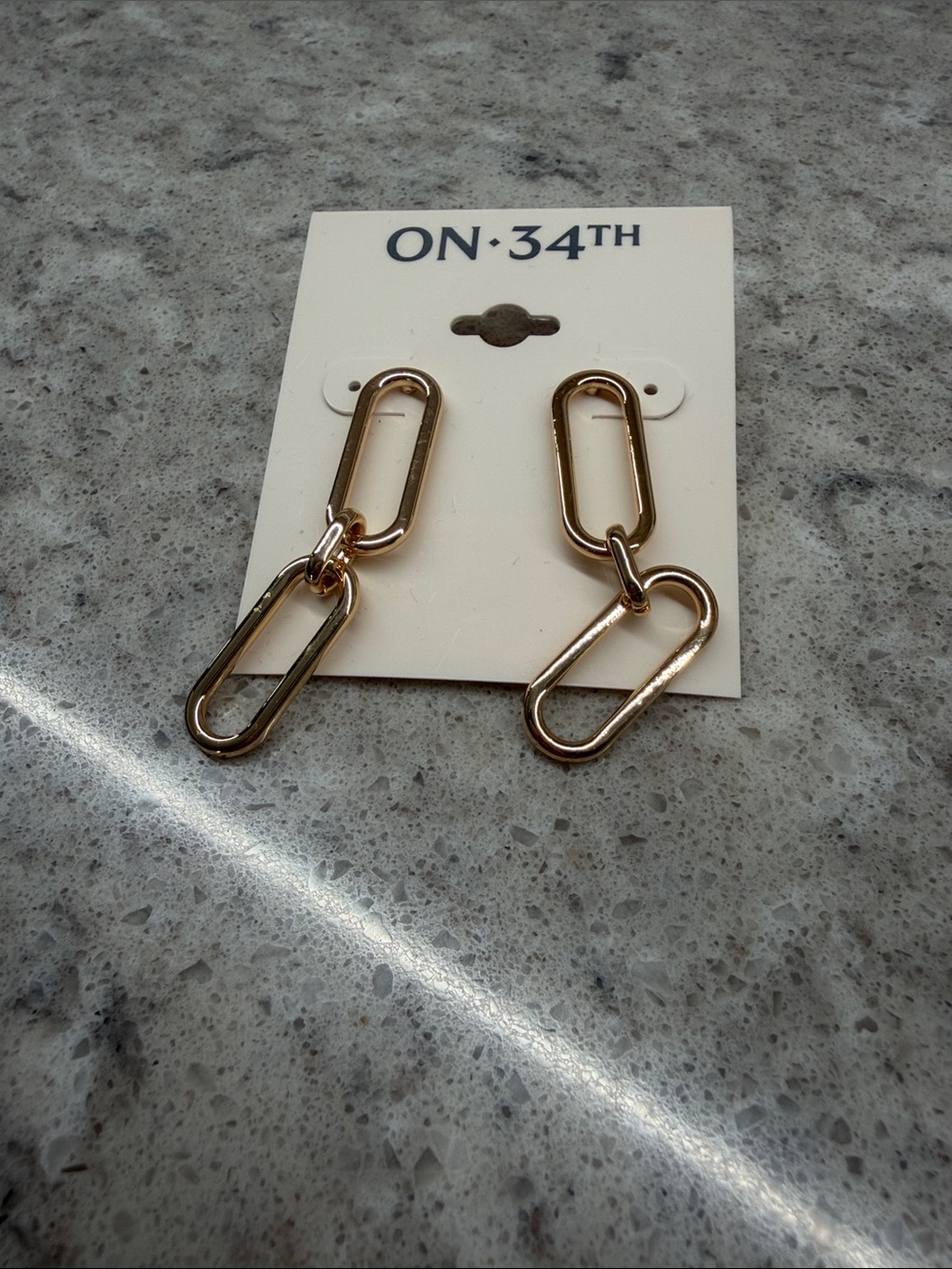 NWT On 34th Gold Earrings